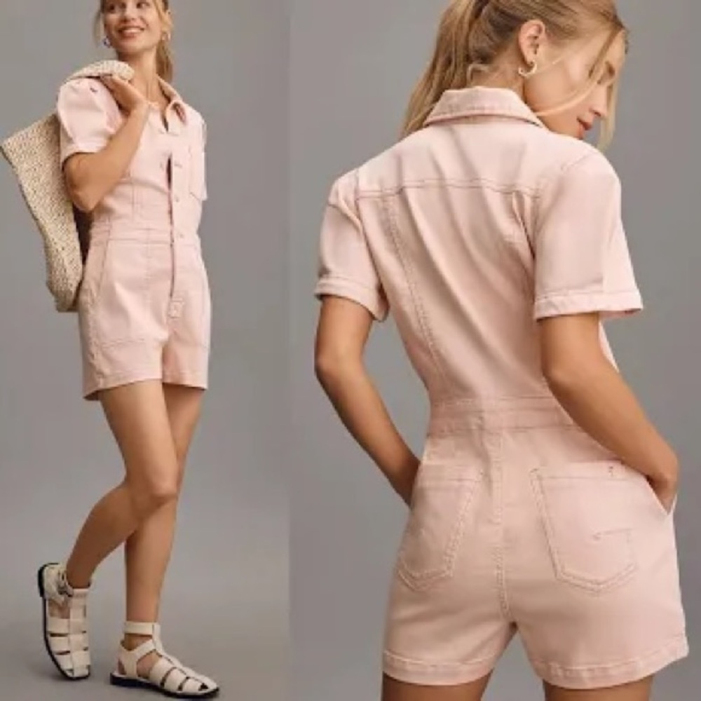 BNWT Anthropologie Pilcro Pink The Kit Utility Romper - Size 00